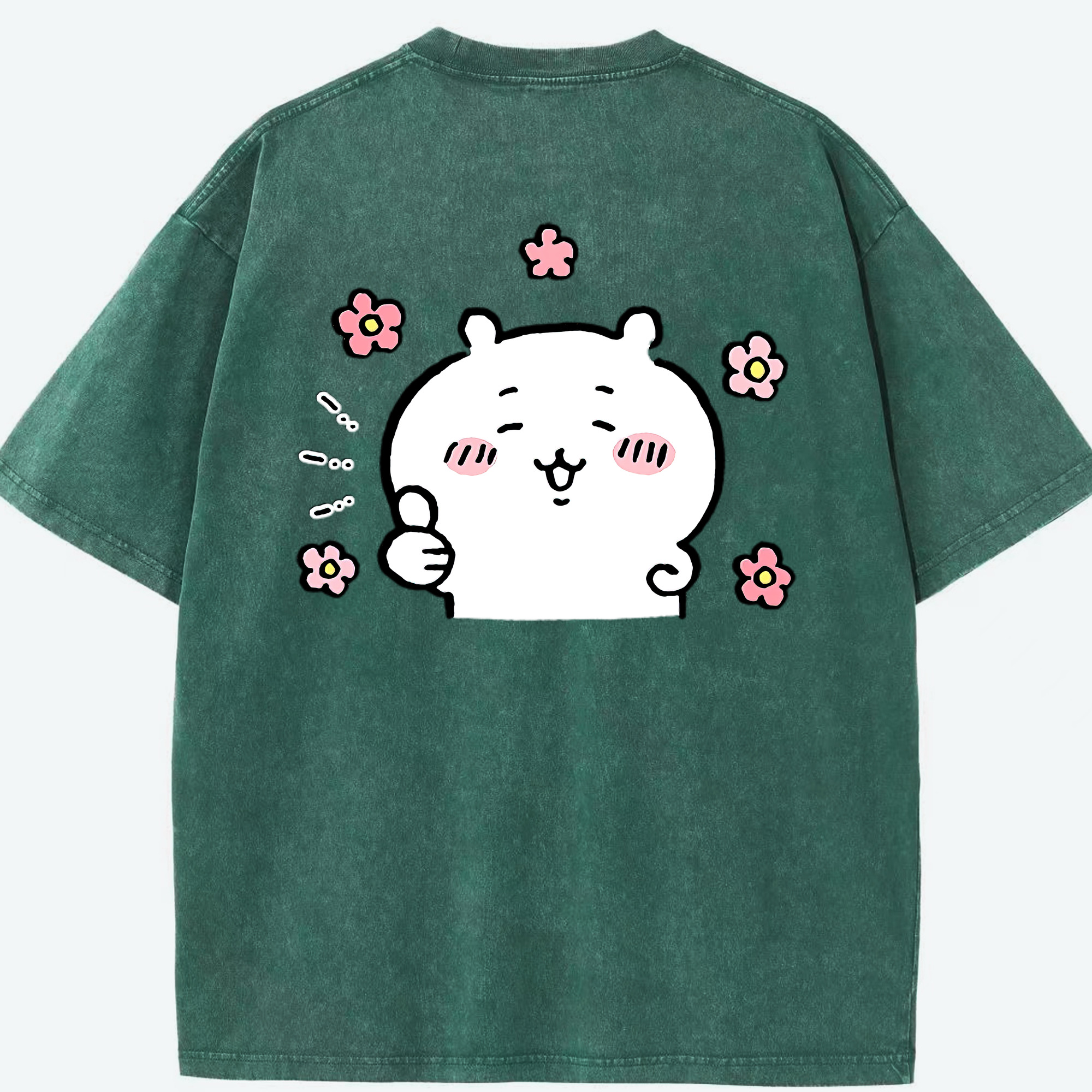 （画像用） ちいかわ ちいかわ Chii-kawa chiikawa 綿100% ヴィンテージ風 半袖Tシャツ（背面プリント）